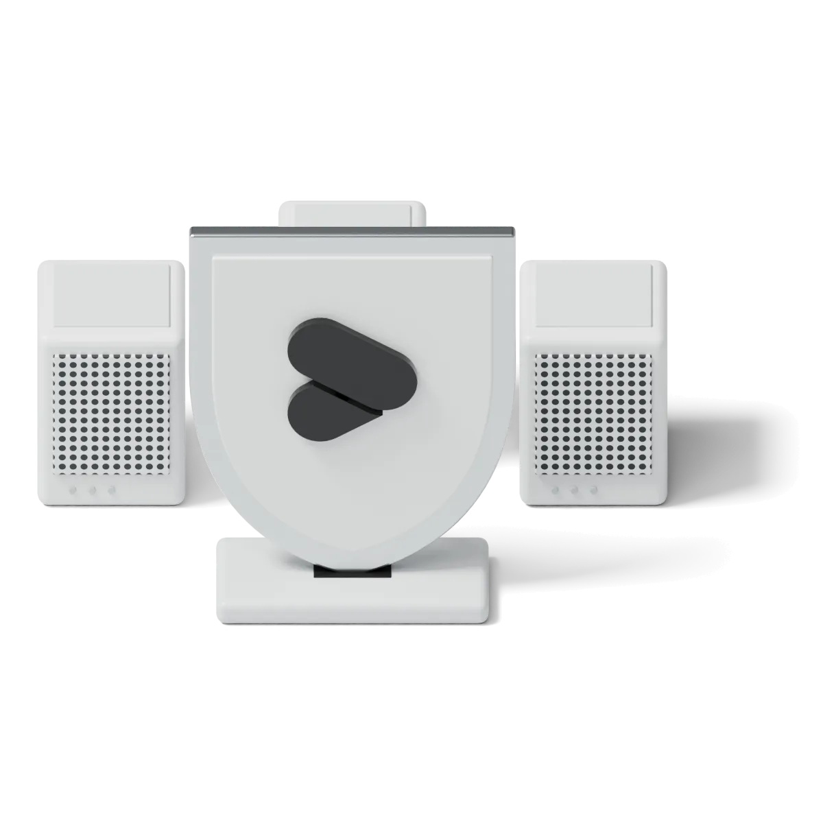 A white shield with the Develp mark between two server units